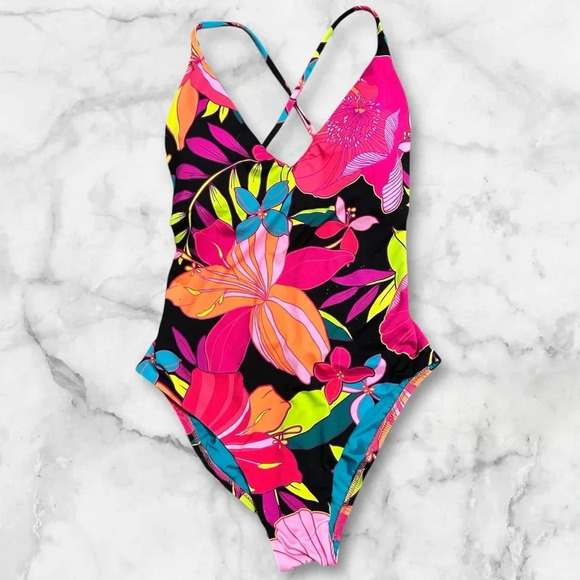 TRINA TURK SOLAR One Piece Strappy/Convertible Back Swimsuit Sz 8 nwt 010 - Picture 3 of 4